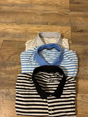 Nike Golf Striped Polos - 3 (Black L, Blue M, Grey M)